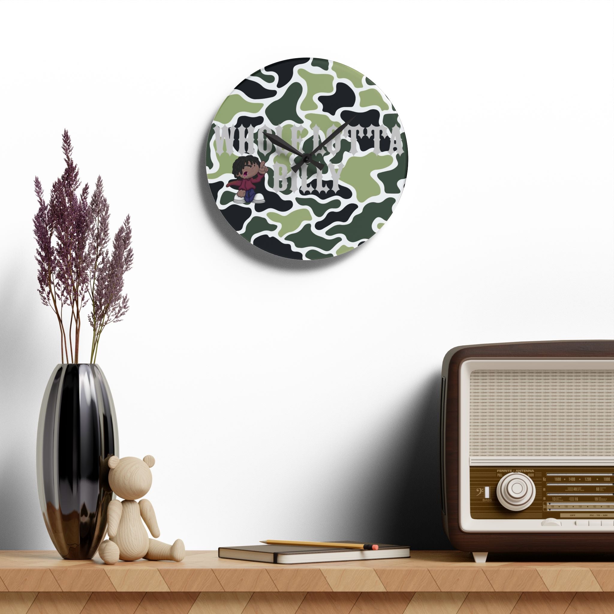 WHOLELOTTABILLY Acrylic Wall Clock