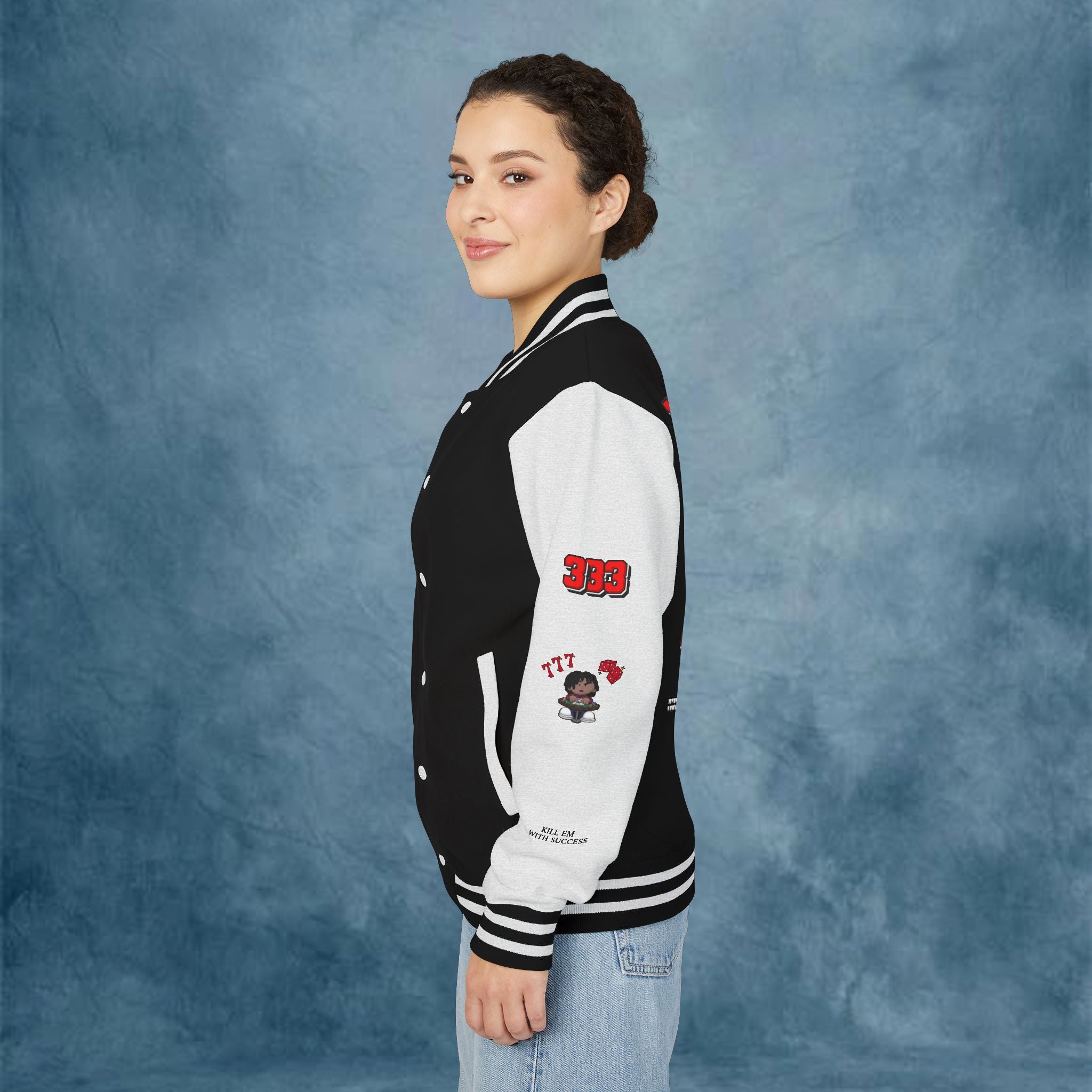 WHOLELOTTABILLY Unisex Heavyweight Letterman Jacket