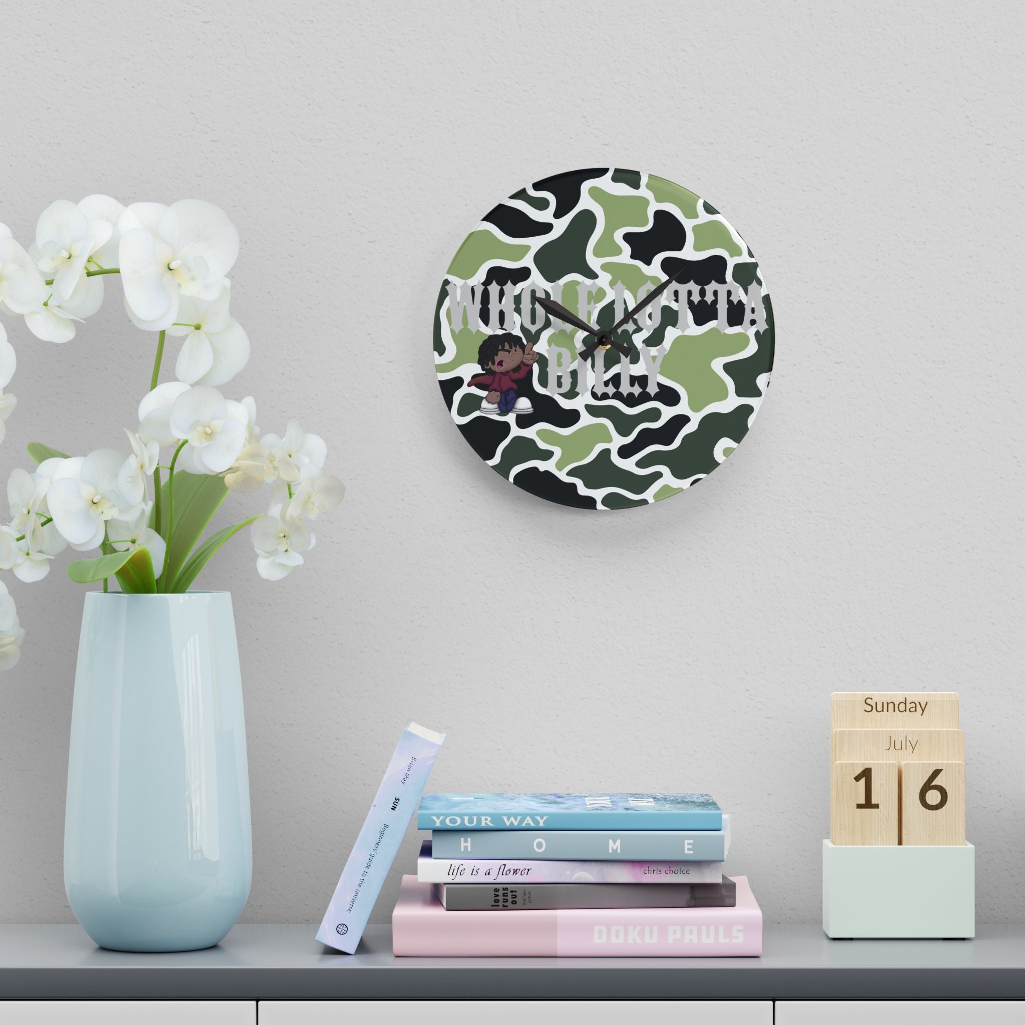 WHOLELOTTABILLY Acrylic Wall Clock