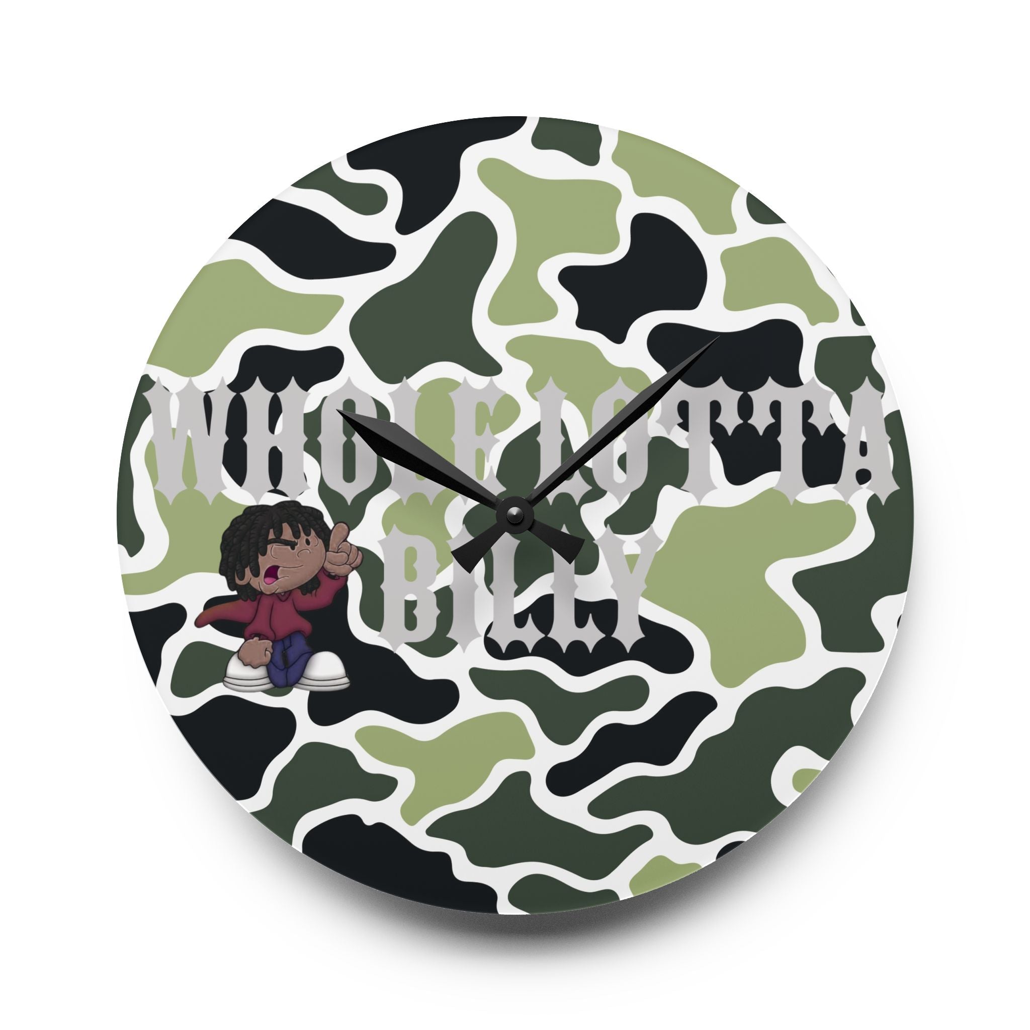 WHOLELOTTABILLY Acrylic Wall Clock