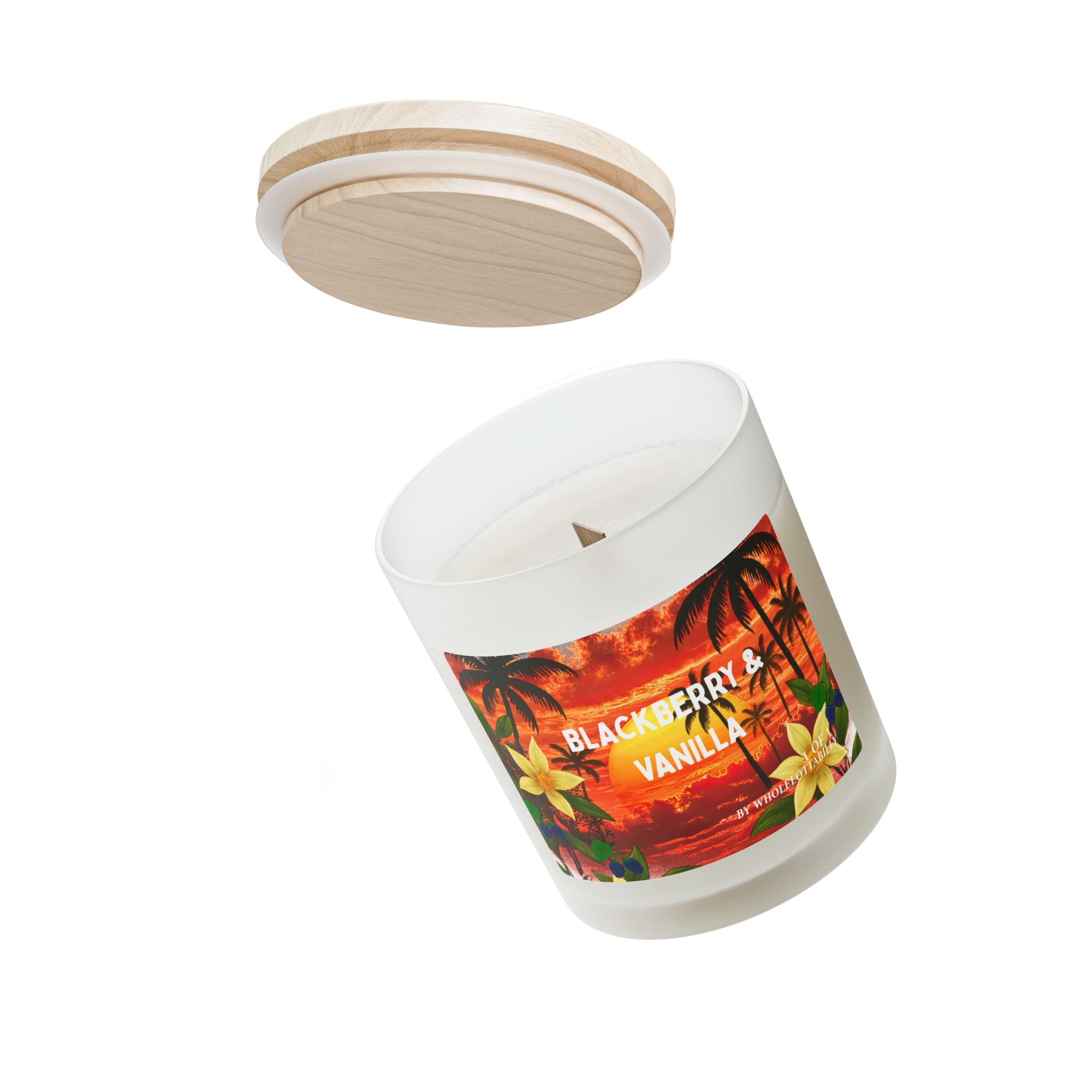 WHOLELOTTABILLY BLACKBERRY & VANILLA Frosted Glass Candle, 11oz