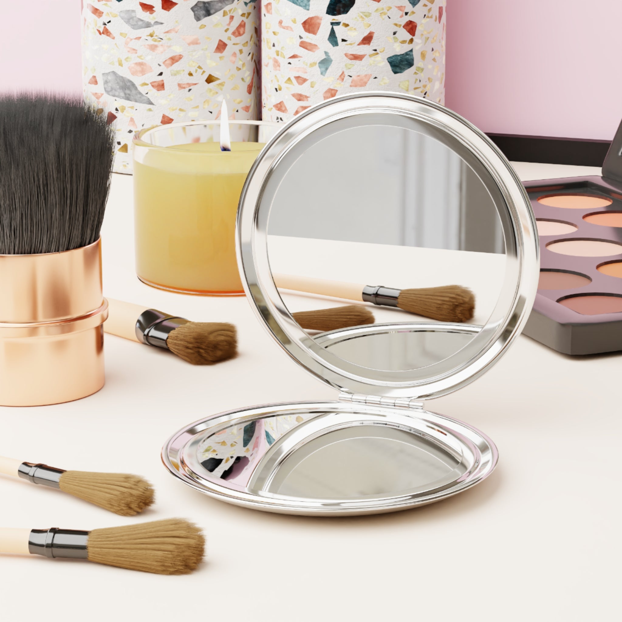 WHOLELOTTABILLY Compact Travel Mirror