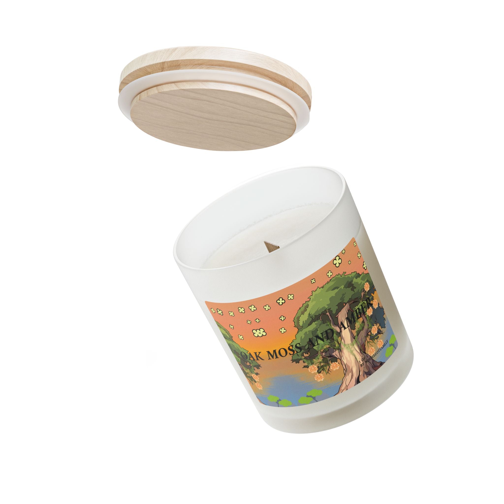 WHOLELOTTABILLY Frosted Glass Candle, 11oz