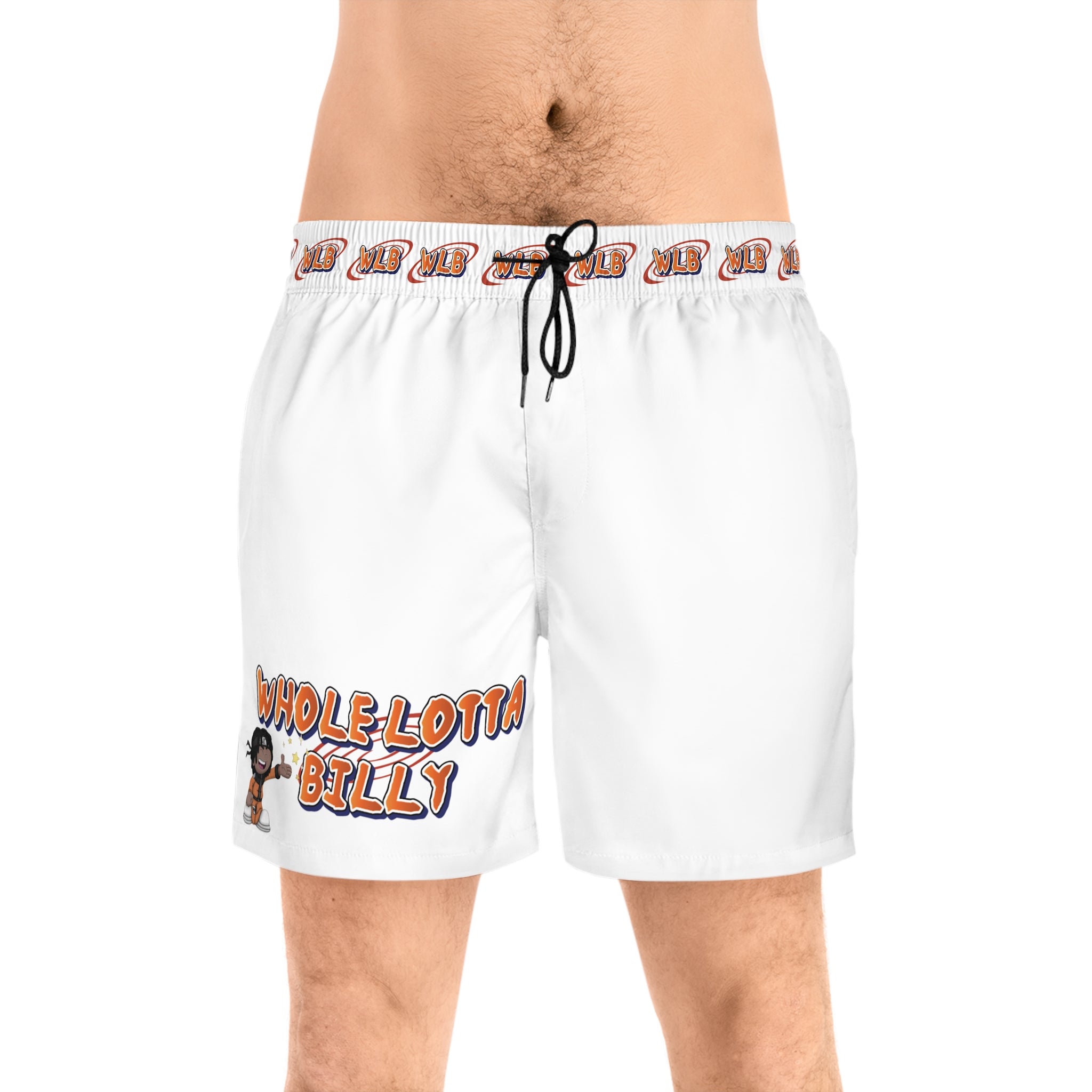 WHOLELOTTABILLY Men's Mid-Length Swim Shorts