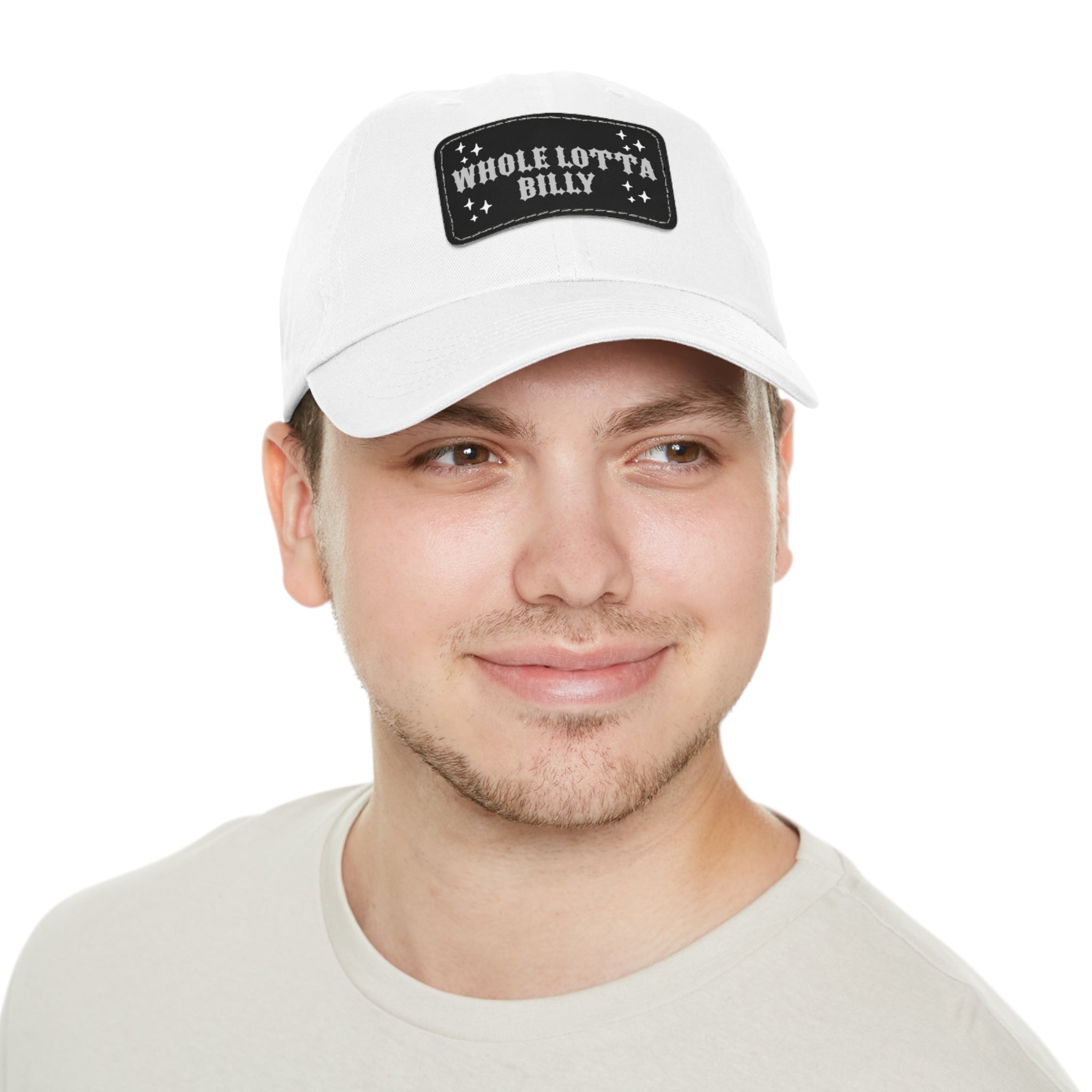 WHOLELOTTABILLY Dad Hat with Leather Patch (Rectangle)