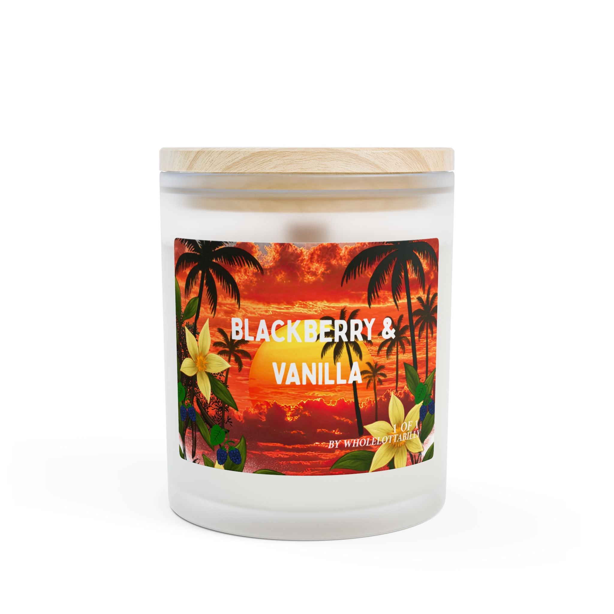 WHOLELOTTABILLY BLACKBERRY & VANILLA Frosted Glass Candle, 11oz
