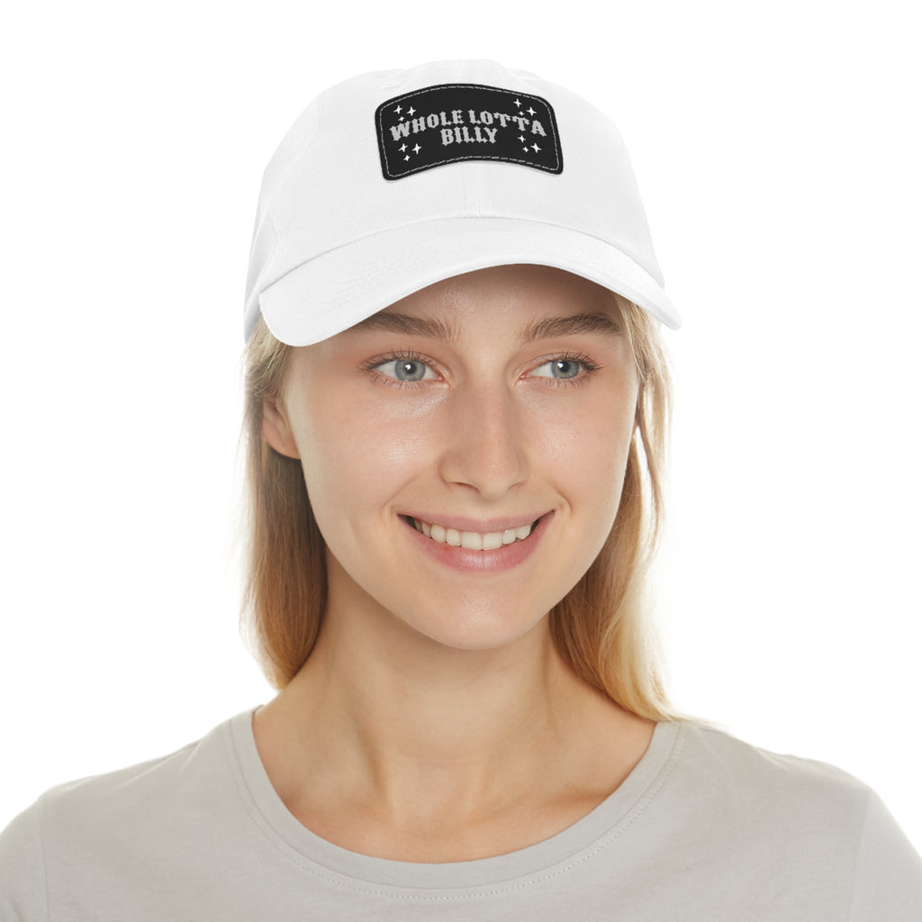 WHOLELOTTABILLY Dad Hat with Leather Patch (Rectangle)