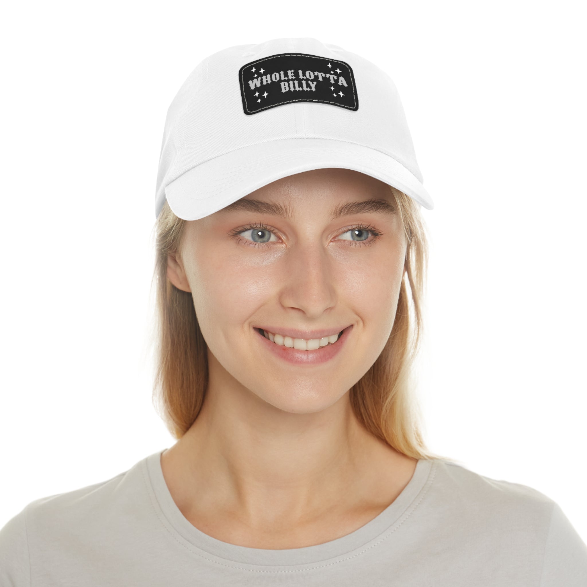 WHOLELOTTABILLY Dad Hat with Leather Patch (Rectangle)