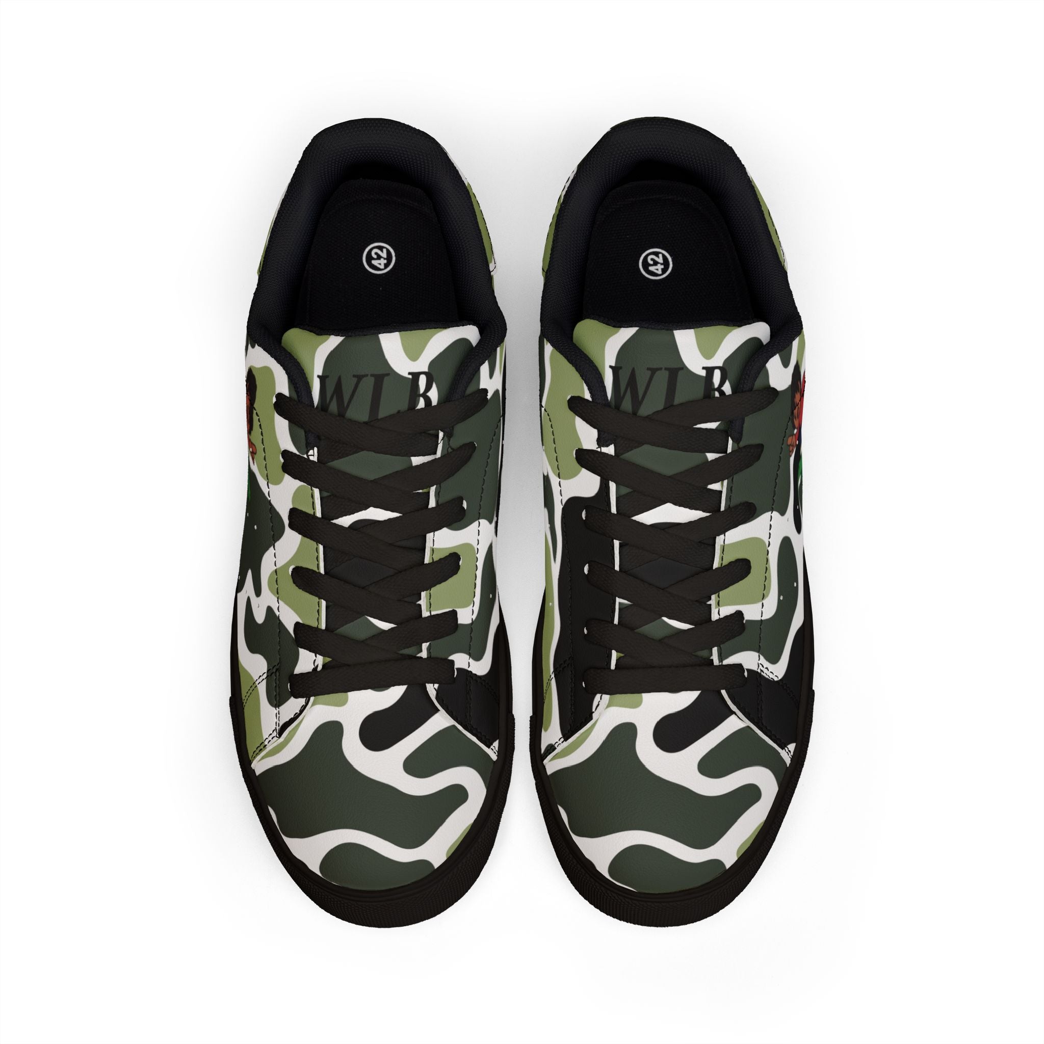 WHOLELOTTABILLY FALLEN GATOR Women's Low-Top Leather Sneakers