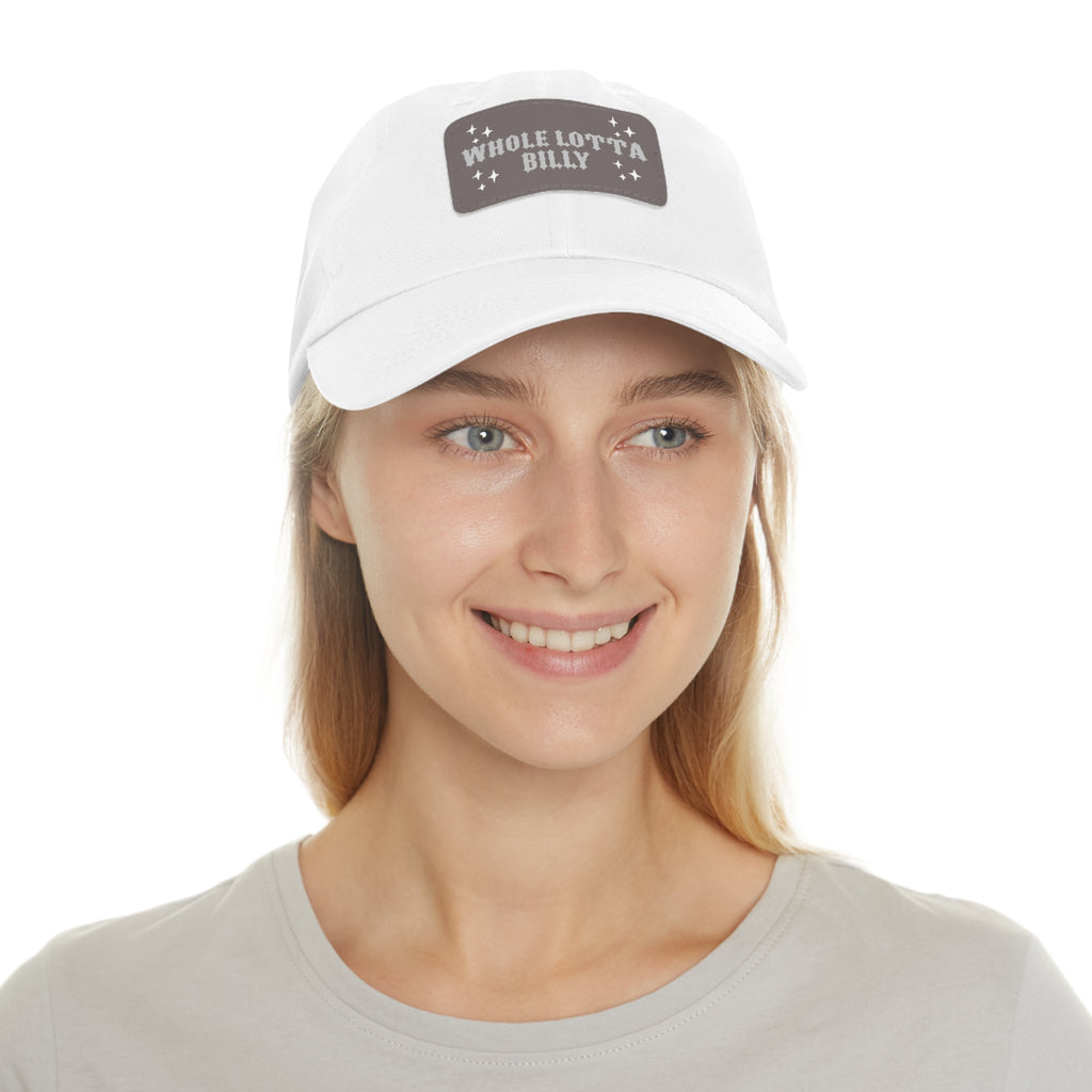 WHOLELOTTABILLY Dad Hat with Leather Patch (Rectangle)
