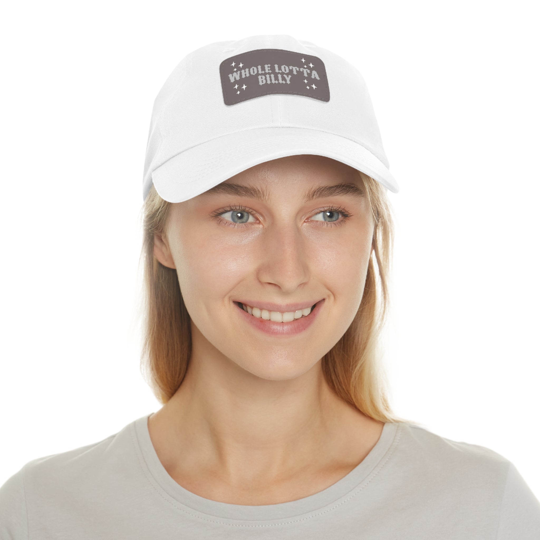 WHOLELOTTABILLY Dad Hat with Leather Patch (Rectangle)