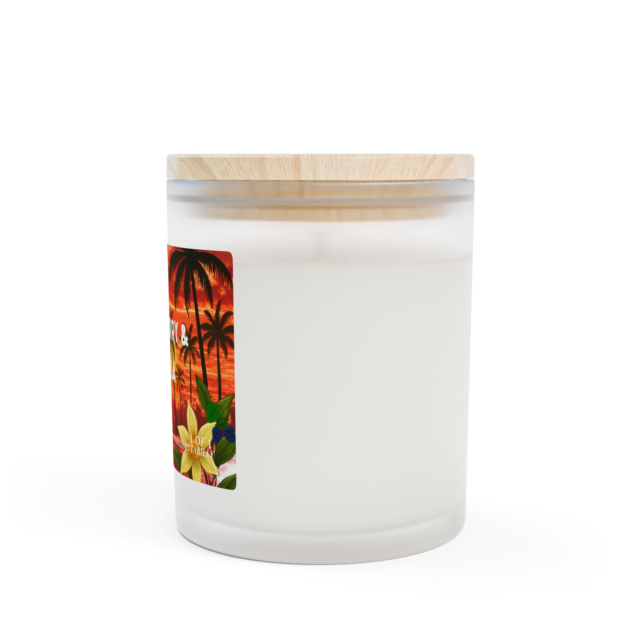 WHOLELOTTABILLY BLACKBERRY & VANILLA Frosted Glass Candle, 11oz