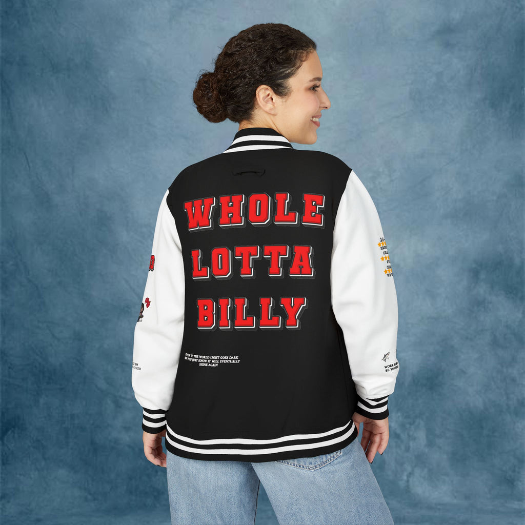 WHOLELOTTABILLY Unisex Heavyweight Letterman Jacket