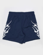 WHOLELOTTABILLY FLAME MESH SHORTS