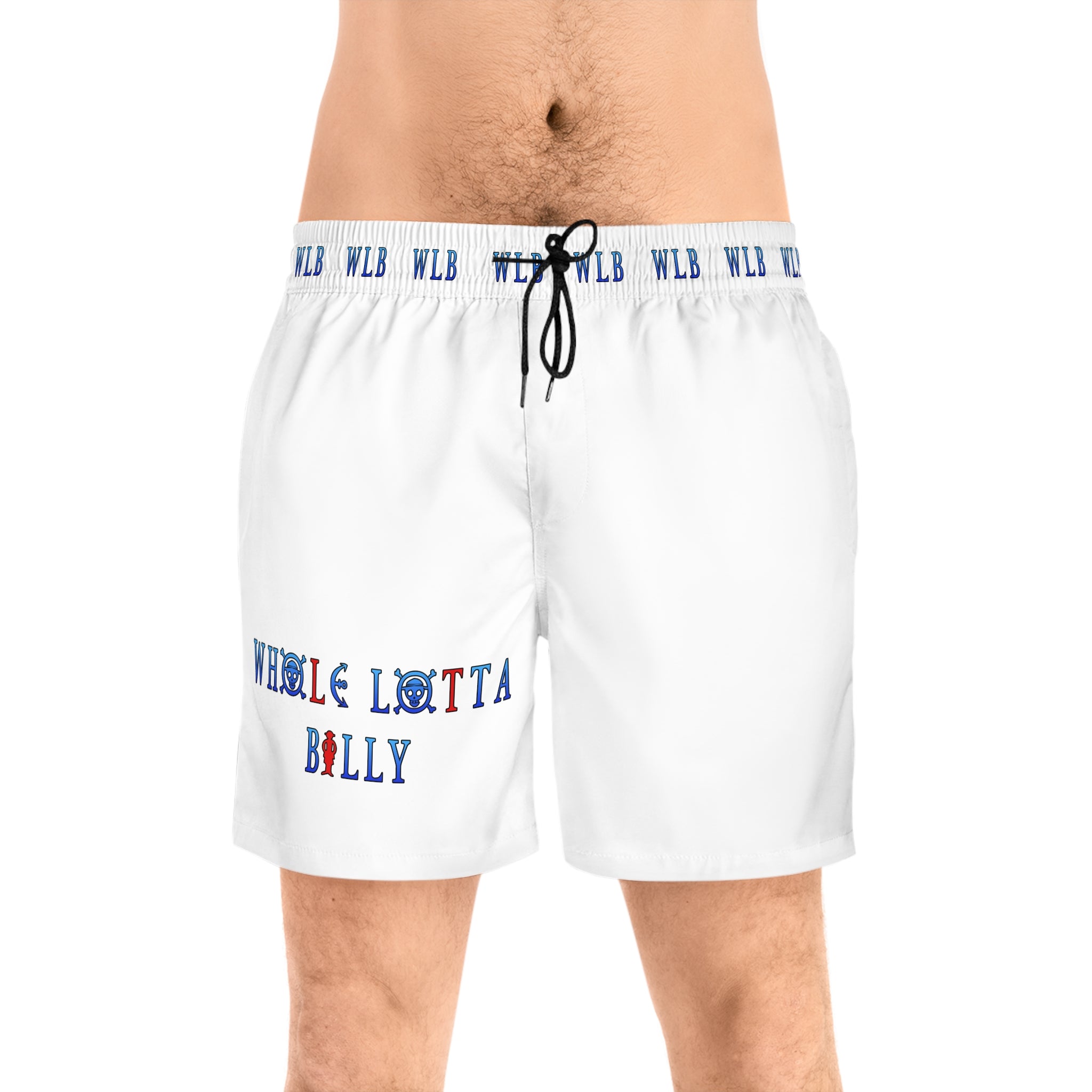 WHOLELOTTABILLY Men's Mid-Length Swim Shorts