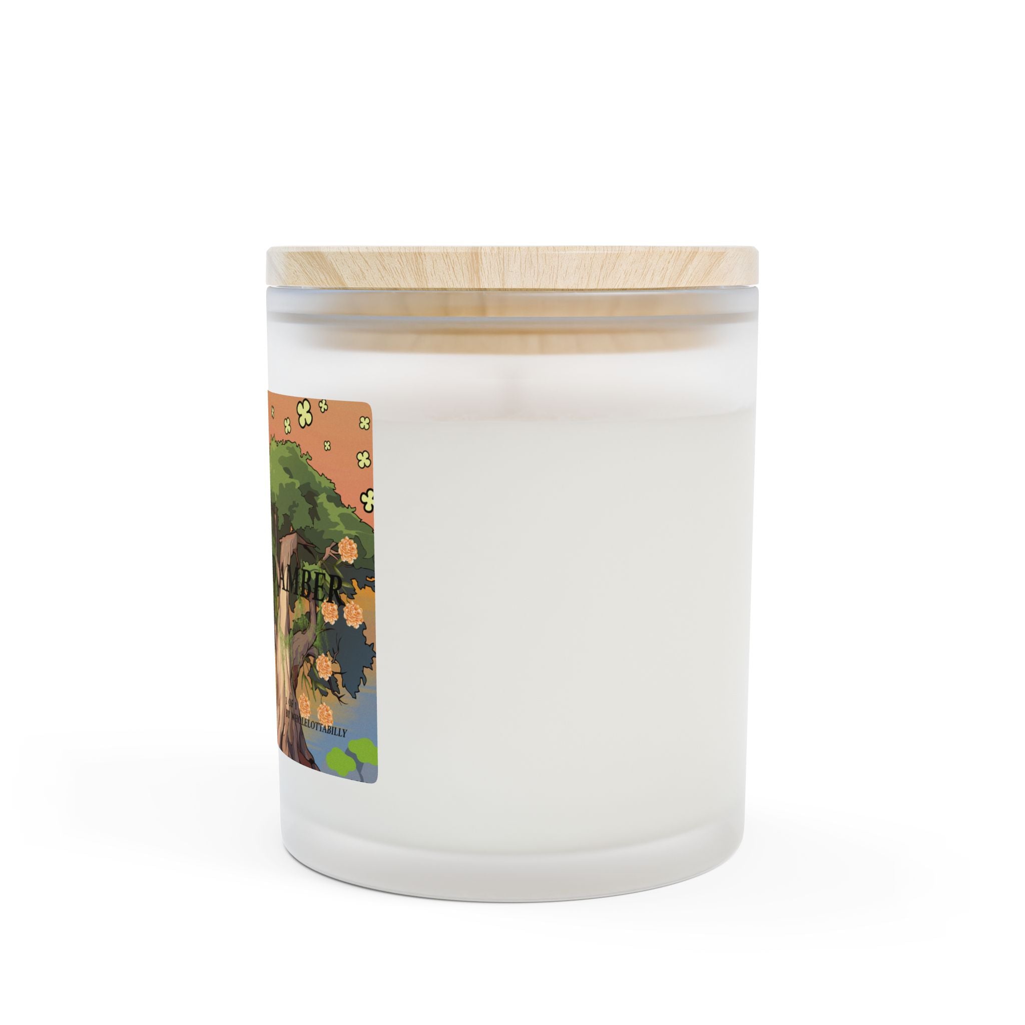 WHOLELOTTABILLY Frosted Glass Candle, 11oz
