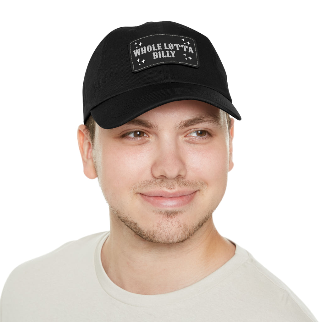WHOLELOTTABILLY Dad Hat with Leather Patch (Rectangle)