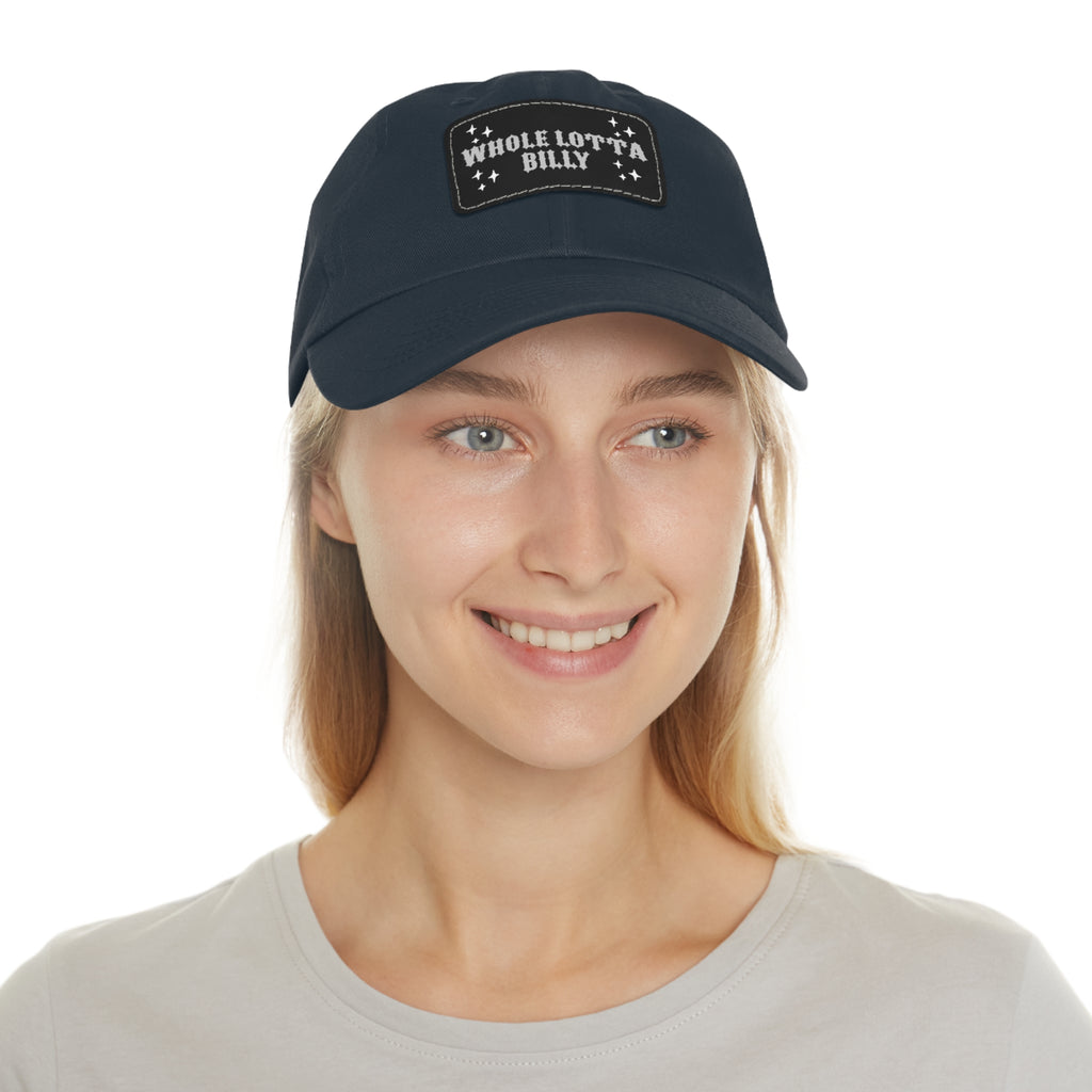 WHOLELOTTABILLY Dad Hat with Leather Patch (Rectangle)