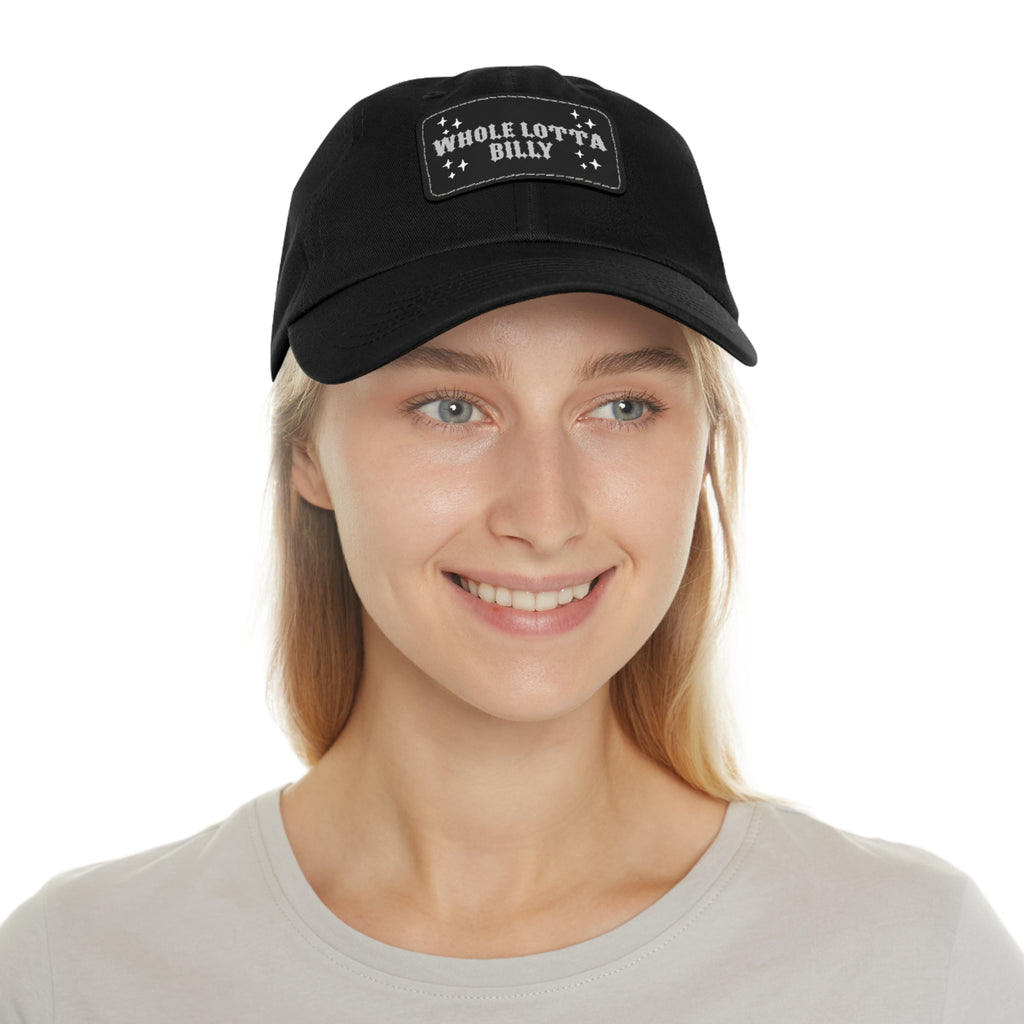 WHOLELOTTABILLY Dad Hat with Leather Patch (Rectangle)