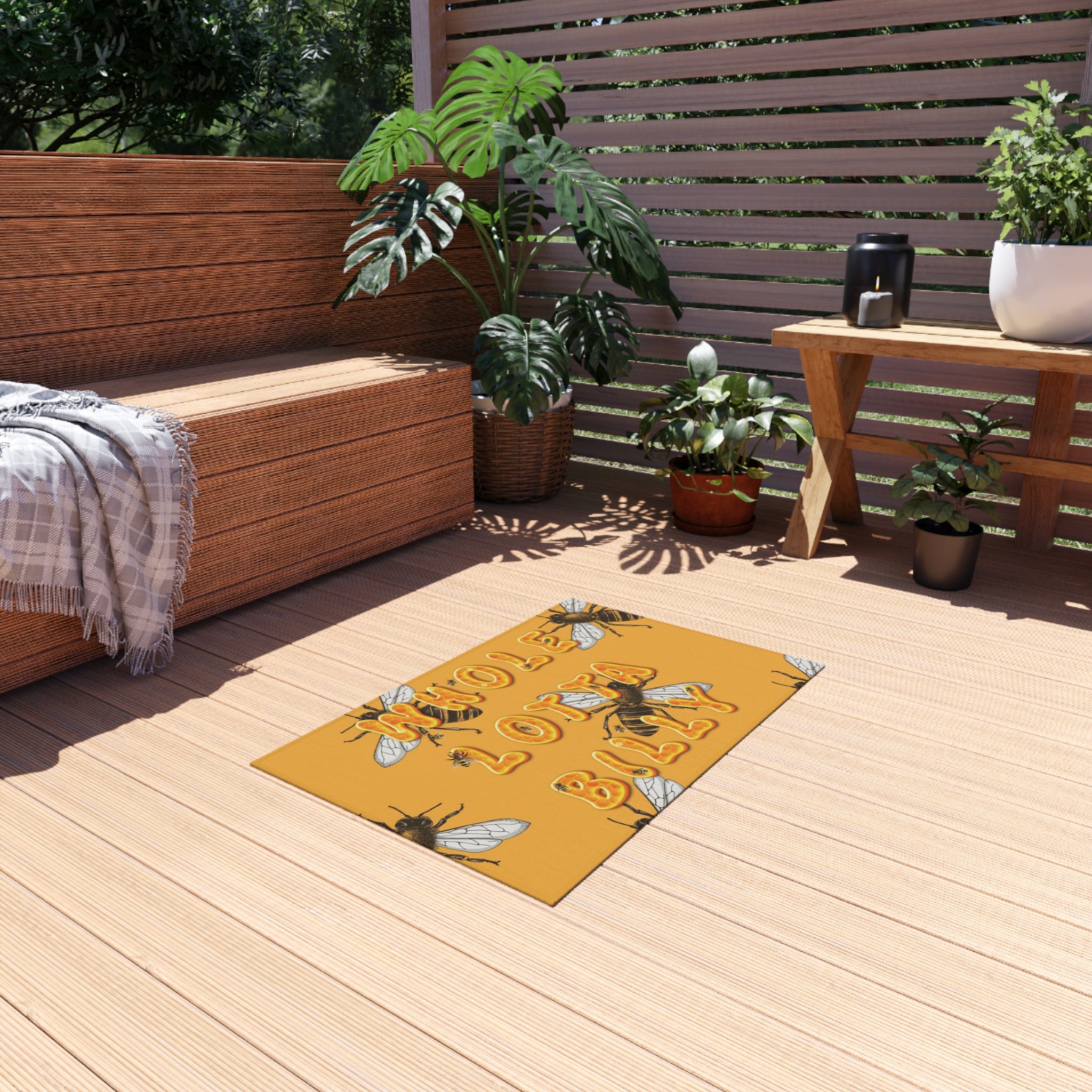 WHOLELOTTABILLY HONEYBEE Outdoor Rug