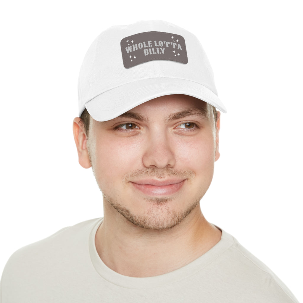 WHOLELOTTABILLY Dad Hat with Leather Patch (Rectangle)