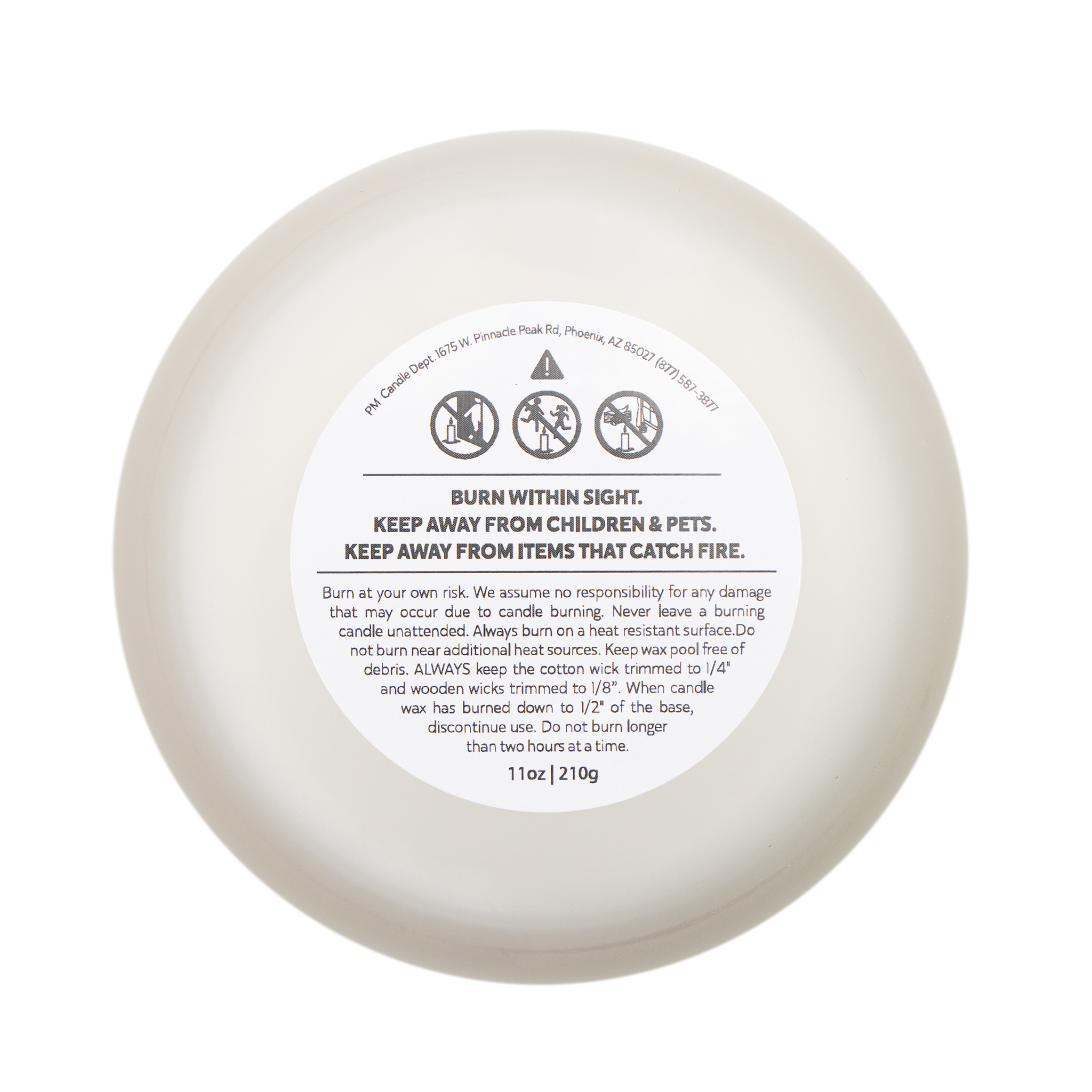 WHOLELOTTABILLY Frosted Glass Candle, 11oz