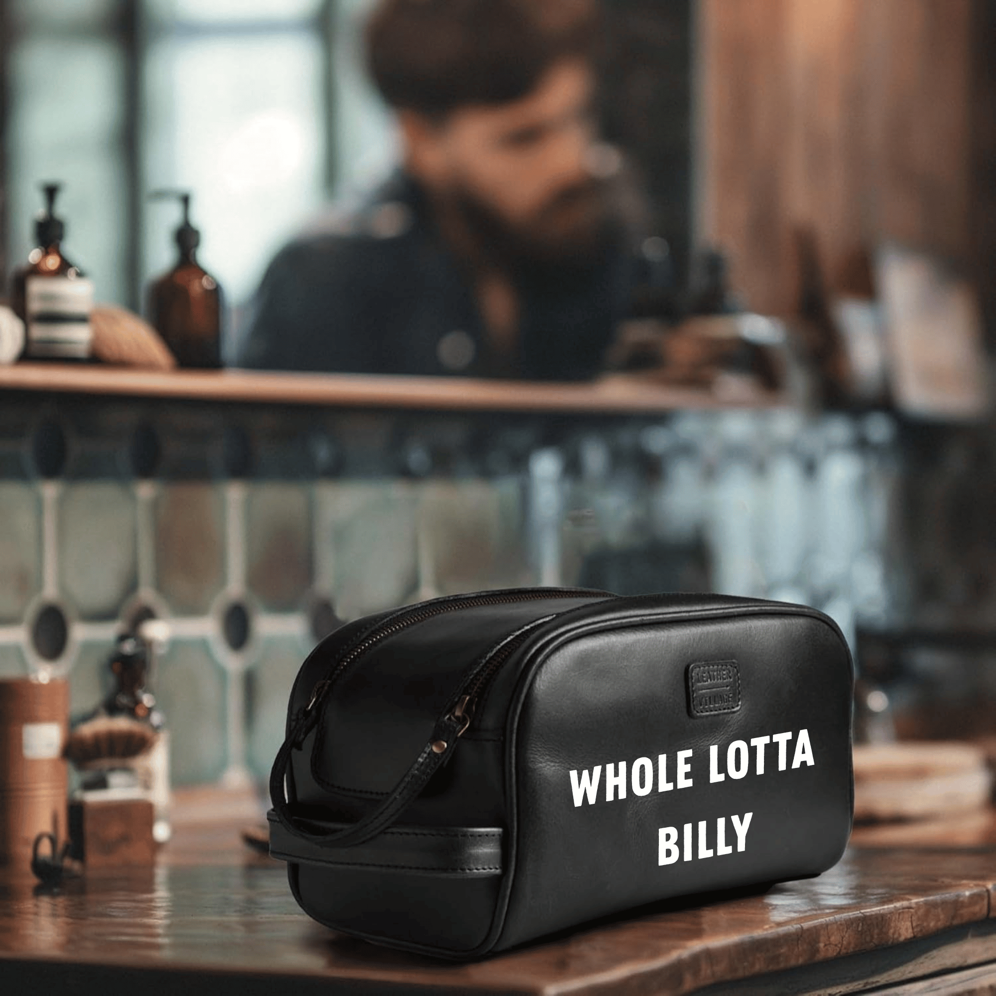 WHOLELOTTABILLY LEATHER TRAVEL BAG
