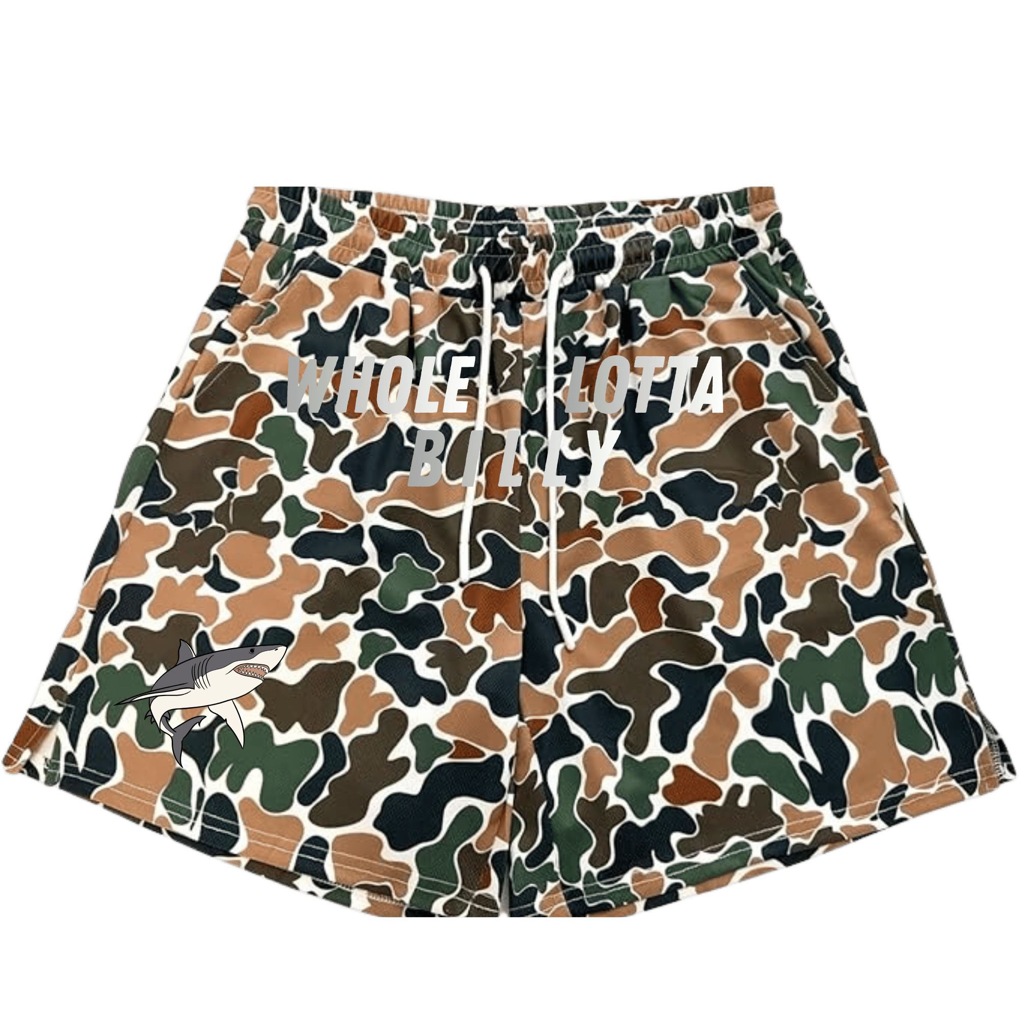 WHOLELOTTABILLY CAMO MESH SHORTS