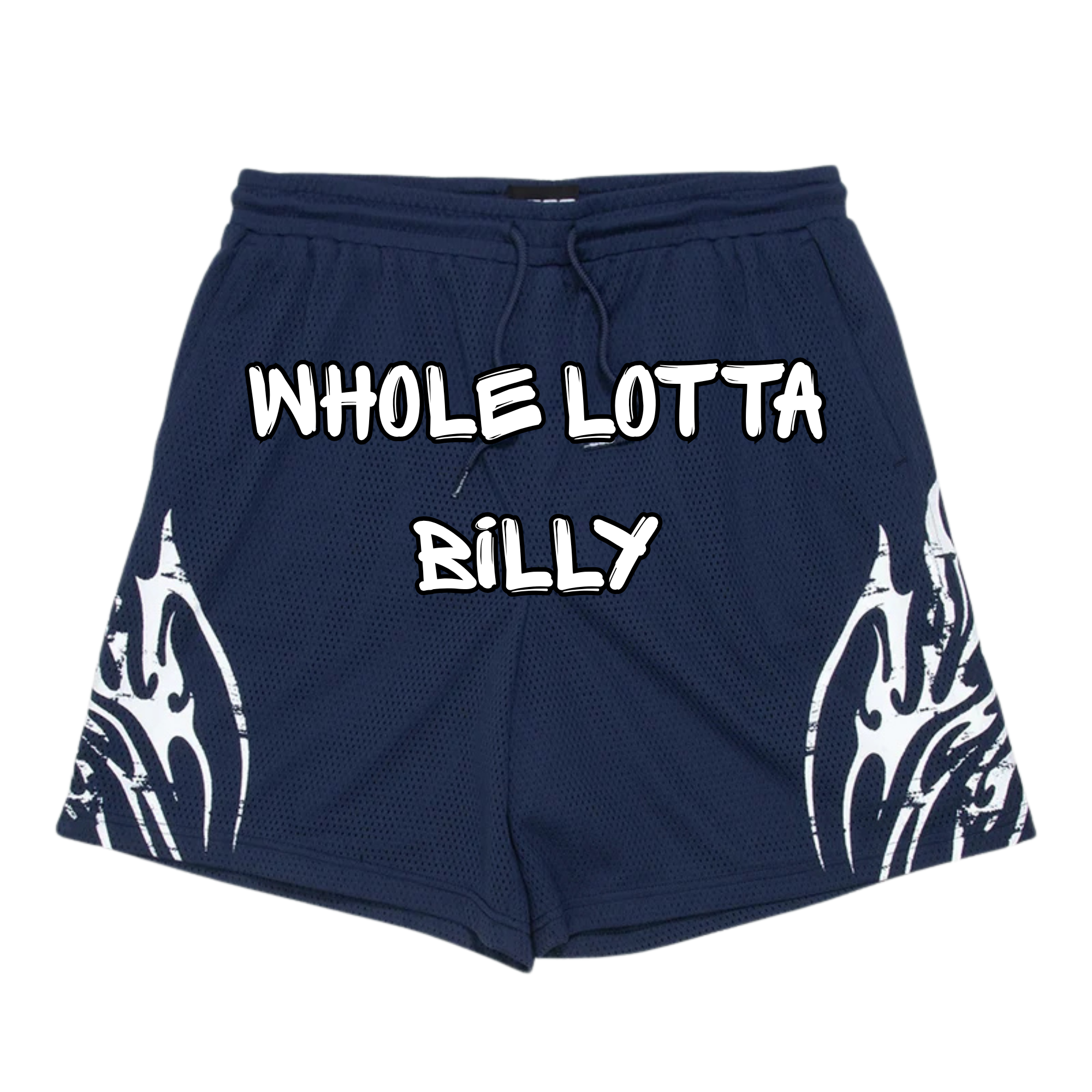 WHOLELOTTABILLY FLAME MESH SHORTS