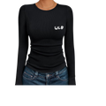 WHOLELOTTABILLY Women's Ribbed Long Sleeve Basic Top