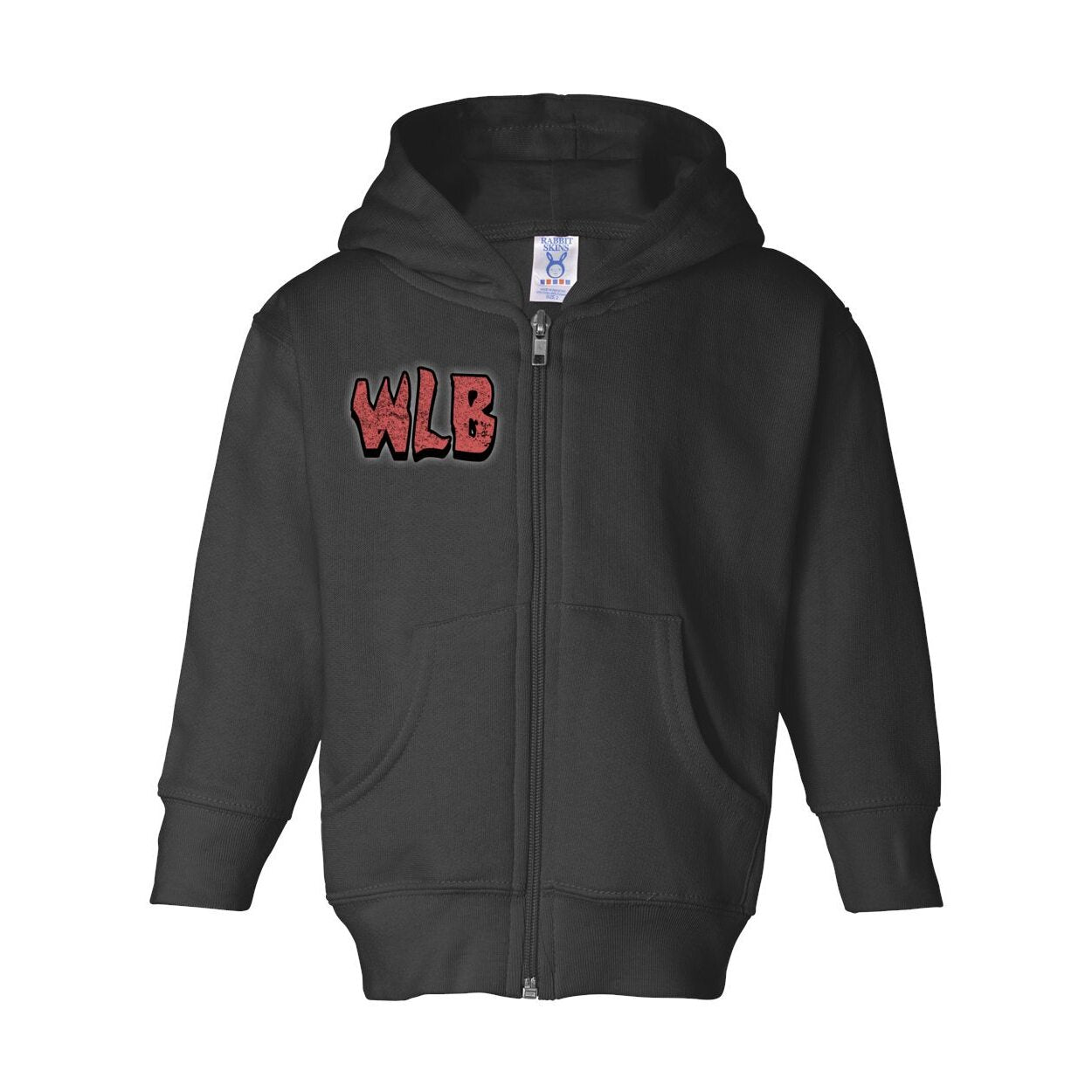 WHOLELOTTABILLY Toddler Full-Zip Fleece Hooded Sweatshirt