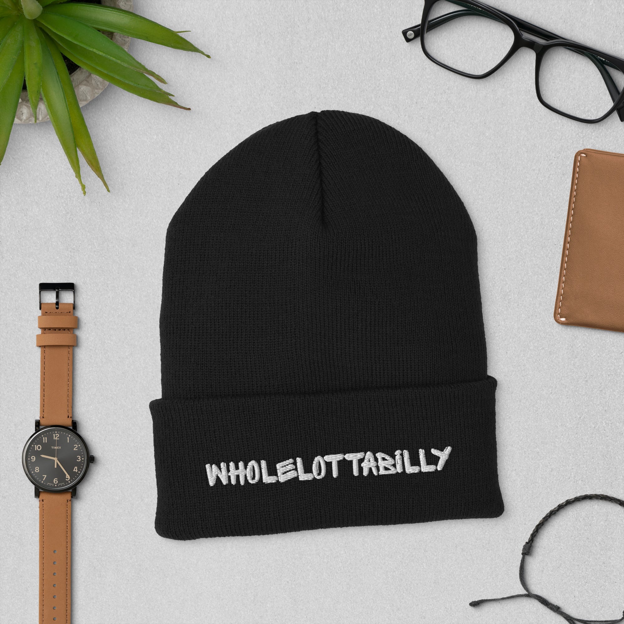 WHOLELOTTABILLY 3D PUFF PRINT Cuffed Beanie