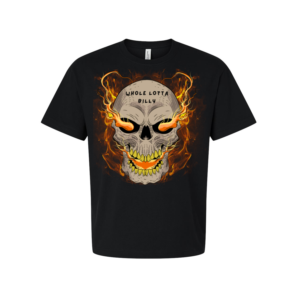 WHOLELOTTABILLY BURNING SKULL Heavyweight Tee