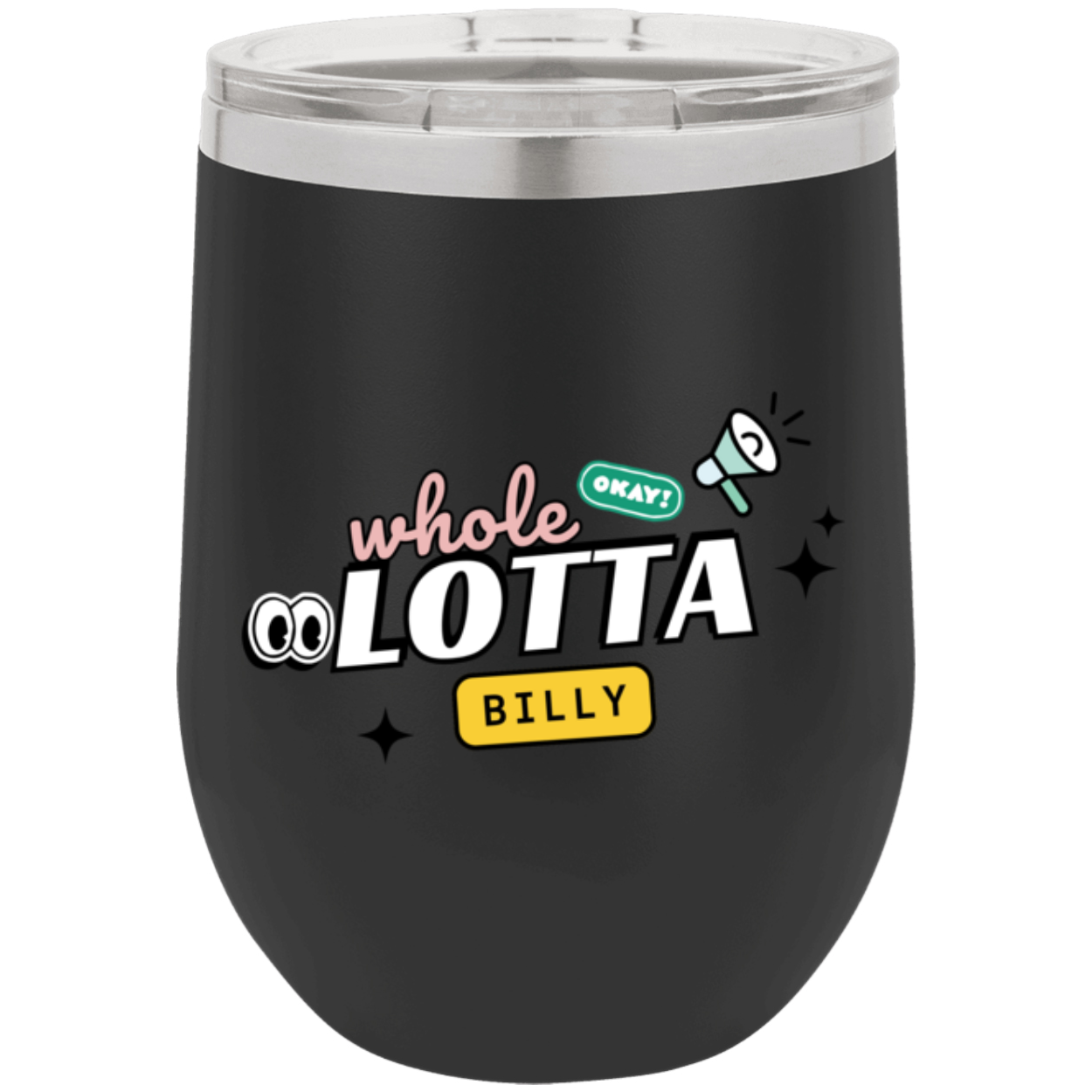 WHOLELOTTABILLY Polar Camel 12 oz. Stemless Wine Glasses