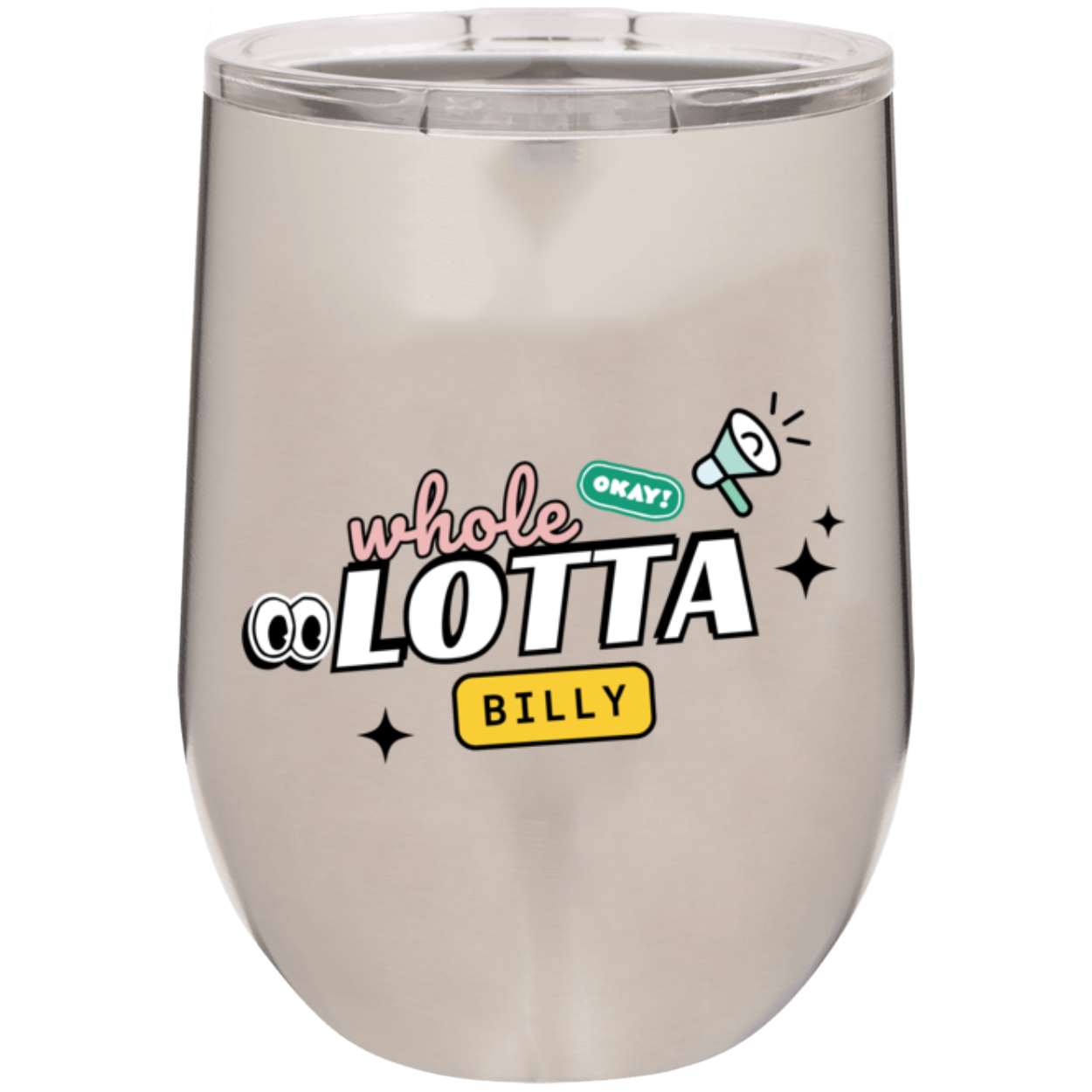 WHOLELOTTABILLY Polar Camel 12 oz. Stemless Wine Glasses