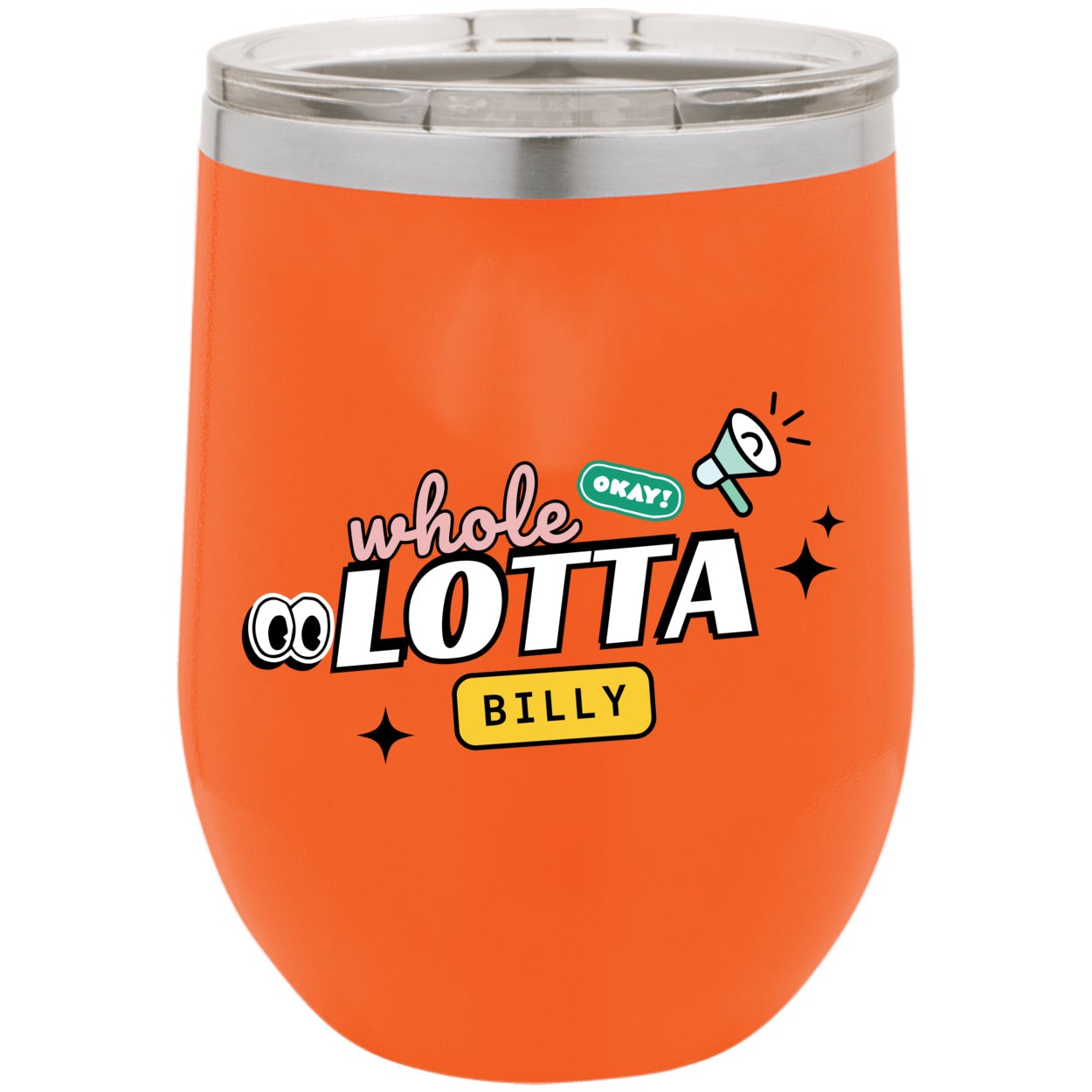 WHOLELOTTABILLY Polar Camel 12 oz. Stemless Wine Glasses