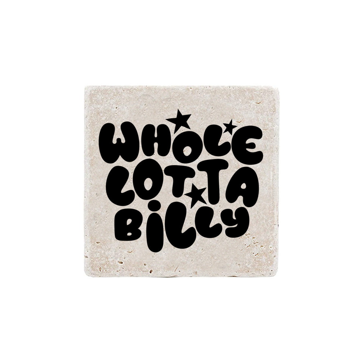 WHOLELOTTABILLY Real Stone Coasters Carrera White, Thasos, Travertine
